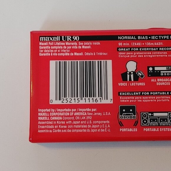MAXELL Audio Cassette 90 minutes record time BLANK CASSETTE TAPE - Picture 4 of 8